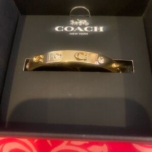 Fabulous Coach gold bangle bracelet in a Black Box with logo Brand New